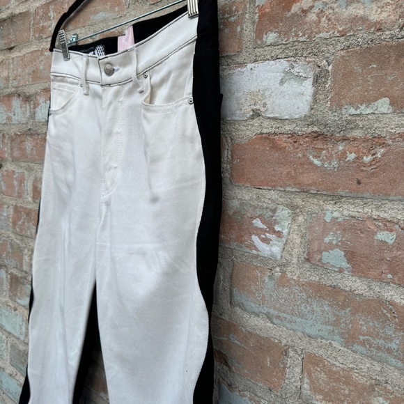 REVICE Two-tone Jeans Black White On & Off Again Ex-boyfriend Wavy Denim B&W 28 - Picture 9 of 14